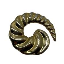 Gold Tone Swirl Brooch Fashion Jewelry Large Pin Brooch