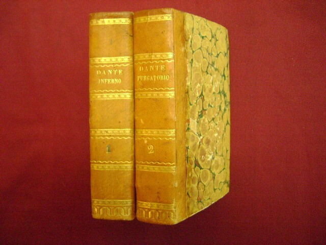 Alighieri, Dante. La Divina Commedia. 2 volumes.  1837. Two volumes.   Very scar