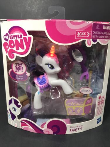Hasbro My Little Pony Shine Bright Rarity Light Up Posable Figure New MLP 2010 - Picture 1 of 23