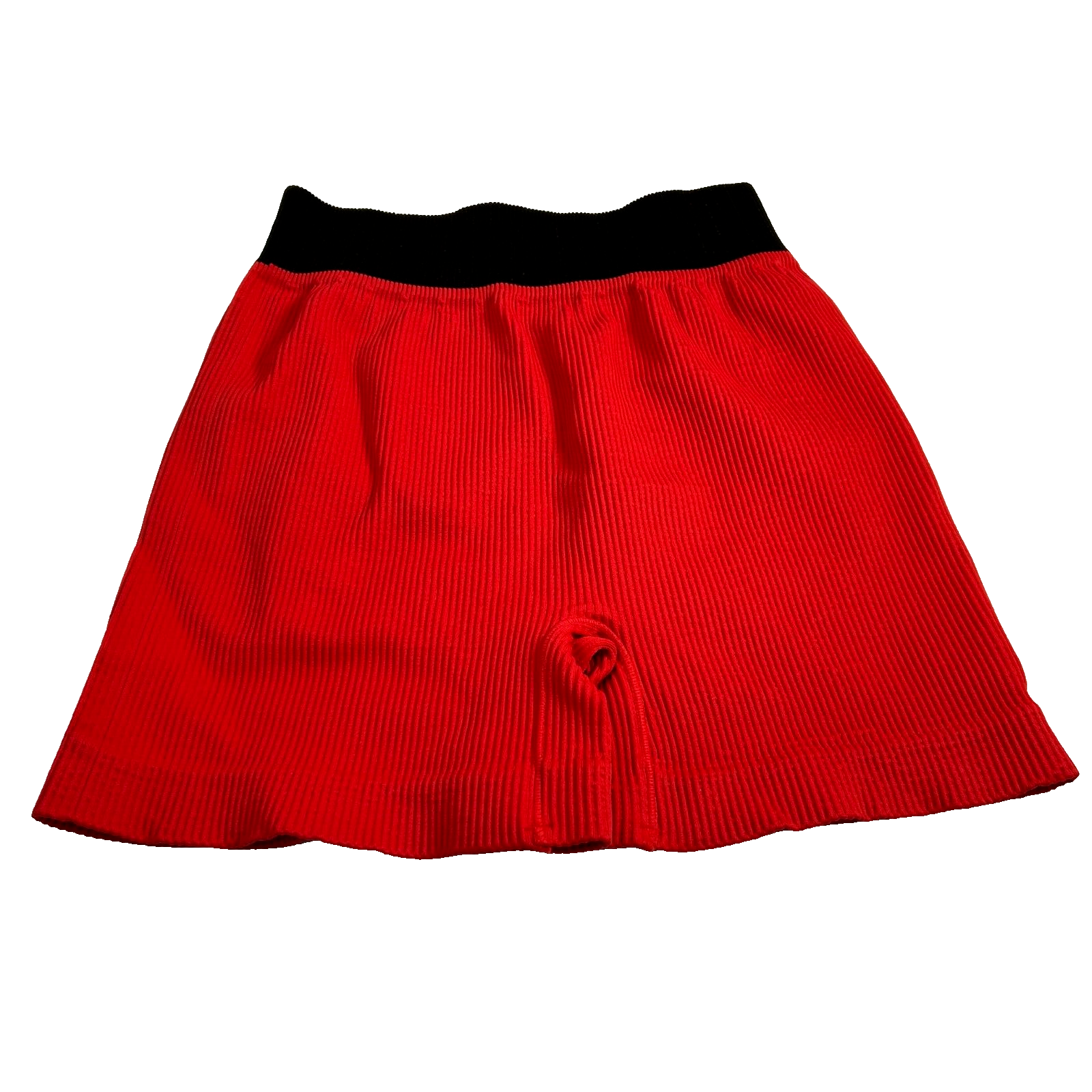 Free People Intimately Biker Shorts Ribbed Knit Pull On High Waisted Red Black 6-image