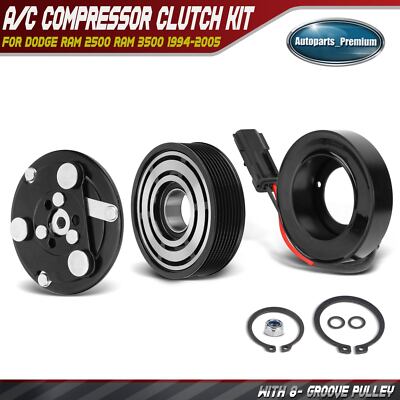 A/C Compressor Clutch Kit with 8-Groove Pulley for Dodge Ram 2500 Ram 3500 94-05