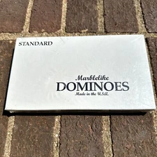 VTG Standard Dominoes Sealed Set Puremco Marblelike Collectible Made In USA