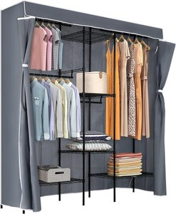 Garment Rack Metal Clothes Rack Adjustable Portable Closet Shelves Wire Clothing