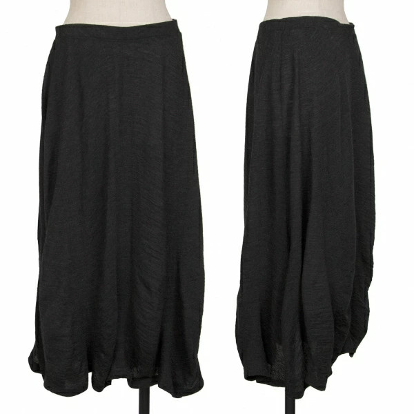 Issey Miyake HaaT Womens Wool Flare Skirt Black Size 2 Used Good Condition