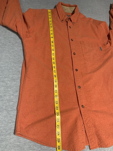 Woolrich Shirt Mens Medium Heavy Flannel Long Sleeve Button Rust Orange Cotton - Picture 11 of 12