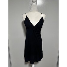Old Navy Intimates Black Lace Trim V Neck Cami Slip Dress Size Medium