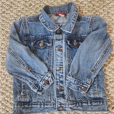 OshKosh B'Gosh Blue Denim Jean Jacket Toddler Size 4 Snap Closure Children's