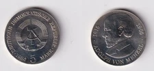 GDR commemorative coin 5 Mark Adolph von Menzel 1980 uncirculated (170083)