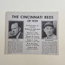 Cincinnati Reds Bill McKechnie Powel Crosley 1939 Annual Baseball 5X6 Picture