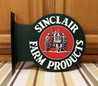Sinclair Farm Products Flange Sign Gas Doubled Sided Vintage Style Wall Decor