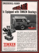 1941 Timken Bearing Co. Photo Ingersoll Rand Mobil Air Compressor Unit Print Ad