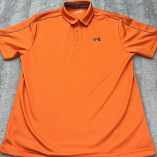 Under Armour Polo Shirt Lg Orange Golfer Performance Outdoors Play Off