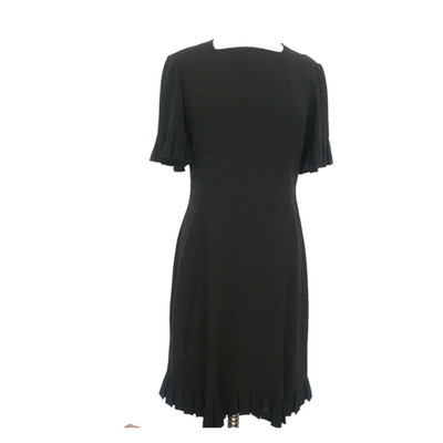 VTG 60s Sorelle Fontana Dress Black Rayon Crepe Pleated Fringe Italian Designer