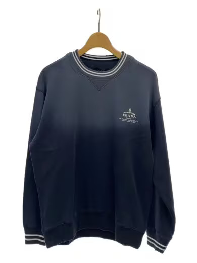 PRADA 24 model faded logo sweatshirt/ size M/ cotton/ NVY/ UJL69B