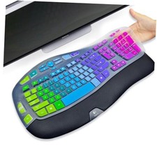 for Logitech K350 MK550 MK570 Ergonomic Wireless Keyboard Cover Rainbow Color