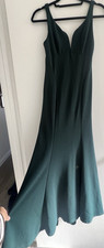 Women’s Green Solid V-Neck Strappy Sleeveless Long Maxi Dress Size S