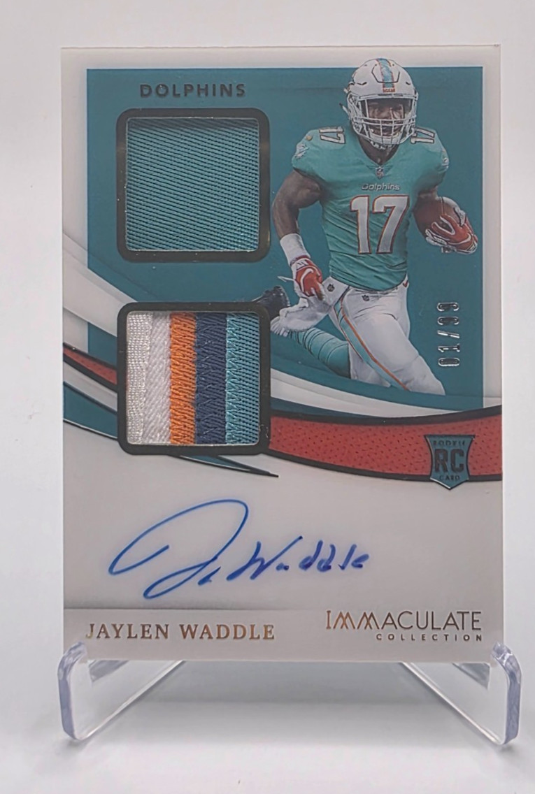 2021 Panini Immaculate Jaylen Waddle Dual Patch RPA 01/99 EBAY 1/1! TRUE RPA!