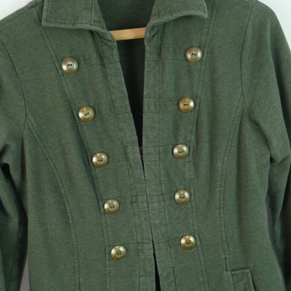 Vintage Y2K Small Military Jacket Twee Olive Drab Steampunk Pirate Cosplay - Image 3 of 4