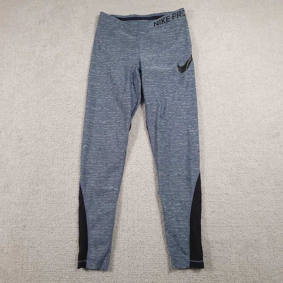 Nike Pro Dri-FIT Leggings Para Mujer Azul Medio Compresión Pantalones para Correr Atléticos Foto 2 de 4