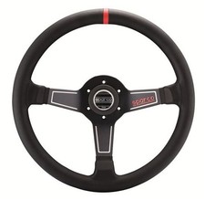 Sparco L575 Steering Wheel w/ Read Centering Stripe 350mm - Black Leather - New