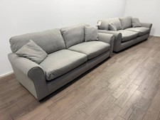 Lisbon Fabric 4 & 4 Seater Sofas – Light Grey ( Sofa Set)