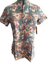 Carhartt Force Cross-Flex Modern Fit Floral Henley Uniform Scrub Top S Regular