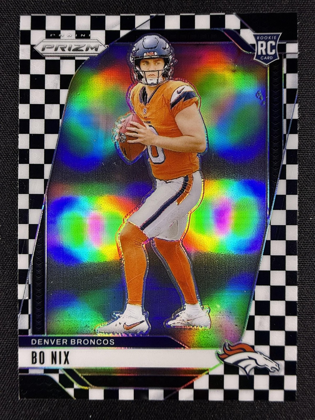 2024 Panini Prizm #309 Bo Nix Black & White Checkerboard Prizm Rookie SP