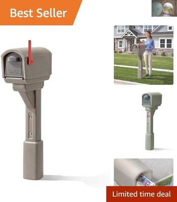 Elegant Mocha Mailbox & Post - Large Capacity, Easy Assembly, Durable Plastic