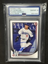 Hye-Seong Kim 2025 Bowman Hand Signed Rookie Auto PSA 10 Auto Dodgers RC