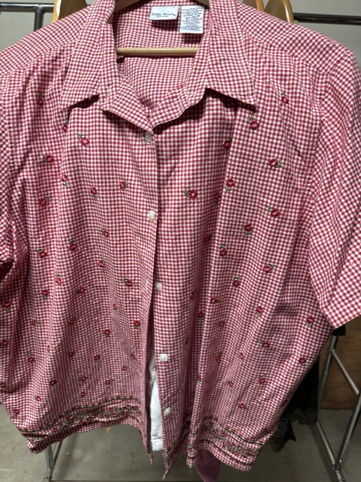 LOTE 8 Blusa Bobbie Brooks Mujer Talla Grande 26W/28W Bordada Top Camisa De Colección Foto 2 de 4