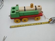 Large Vintage Wooden Pull-Along Toy Train Set uis1
