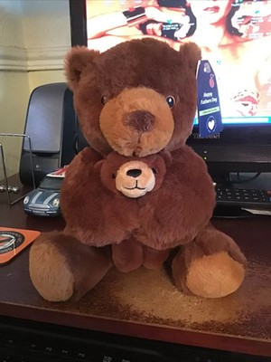 VATER UND SOHN PLÜSCHTIER TEDDY STOFFTIER 24 CM GROSS GEBURTSTAG WEIHNACHTEN KINDER