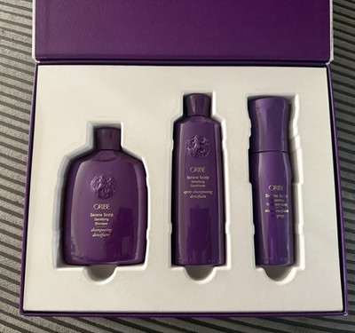 ORIBE Serene Scalp Densifying Shampoo, Conditioner & Treatment Spray. UVP 250£