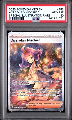 Pokemon Acerola's Mischief Mega Evolution 183/132 SIR PSA 10 Gem Mint