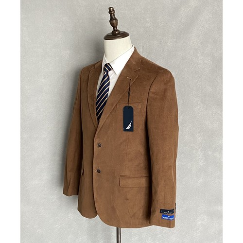 Nautica Men's 42 Regular Corduroy Sport Coat Modern Fit Camel Brown NEW - 第 2/9 張圖片