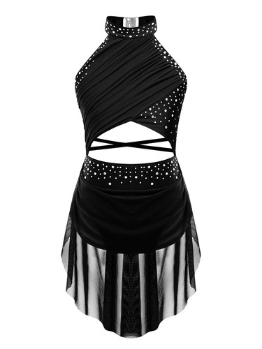Kids Leotard Backless Dress Cutout Dance Active Costume Sheer Girls Competition - Picture 52 of 84