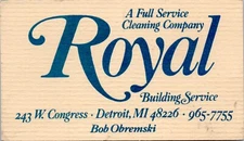 Royal Full Service Cleaning Co., Bob Obremski, Detroit Michigan business card