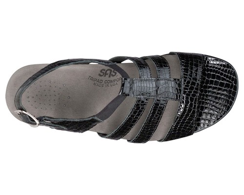 SAS Allegro Negro Cocodrilo 7,5 Ancho, Zapatos Para Mujer Nuevos En Caja Ahorrar Grande - Imagen 4 de 4