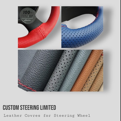 SCHWARZE PERFORIERTE LEDERLENKRADABDECKUNG FÜR OPEL VAUXHALL VIVARO B 14 - 18 - Bild 9 von 30