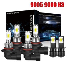 For Acura NSX 1991-1993 6x Combo 6000K LED Hi/Lo Beam Headlight Fog Light Bulbs