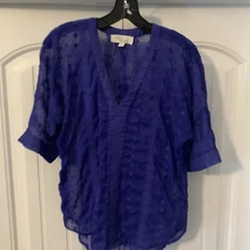 Olive And Oak Plum Purple Blouse Women’s Size M Embroider Accent