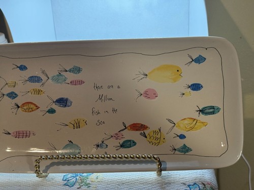 There Are A Million Fish In The Sea Rectangular Ceramic Tray By Creative Co-Op - Bild 3 von 6