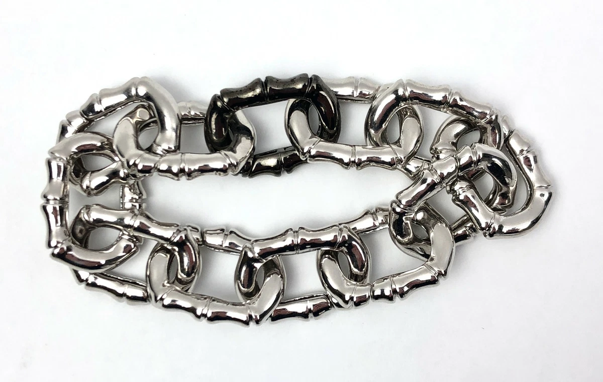 Large link store silver bracelet