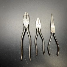 3-Vintage Boker Lineman Pliers And Needle Nose Pliers