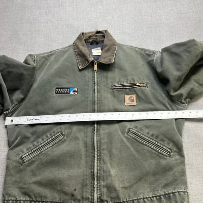 Vintage Carhartt J97 MOS Made In USA Green Blanket Lined