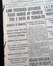 JINAN INCIDENT STARTS Japanese Army Victory vs. Kuomintang CHINA 1928 Newspaper 