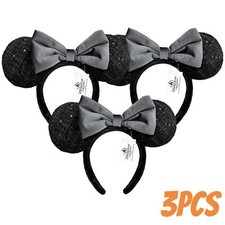 Disney Parks with Magical Bow Sequins Headband Loungefly Minnie Mouse Ears 3pcs
