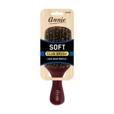 Annie Club Brush Soft 100% Pure Boar Bristles Dark Brown | #2081