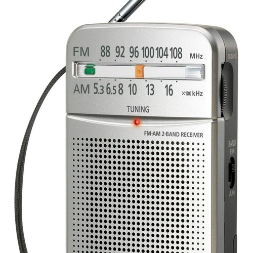 Panasonic RFP50 2-Band Receiver FM/AM Battery Operated Pocket Radio (SILVER) New - Picture 2 of 5