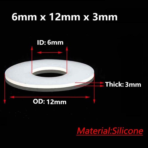 White Silicone Flat Ring Rubber Washer Sealing Gaskets High Temp 1.5 - 8mm Thick - Picture 26 of 93